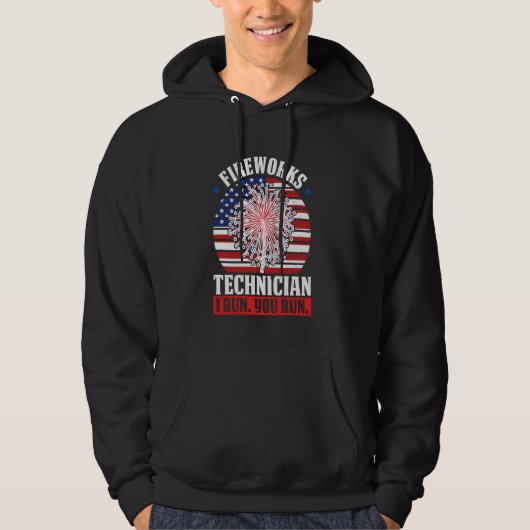 Veste À Capuche technicien de feux d'artifice Je cours, vous exécu (Devant)