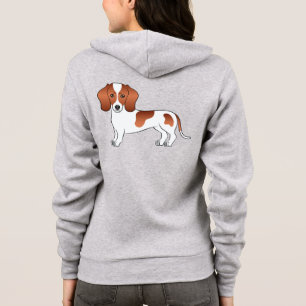 Veste À Capuche Teckel à poil court pie rouge dessin animé mignon