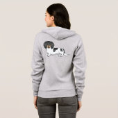 Veste À Capuche Teckel à poil long piebalde noir et feu (Dos entier)