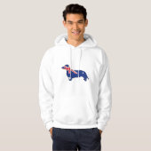 Veste À Capuche Teckel australien de drapeau (Devant entier)