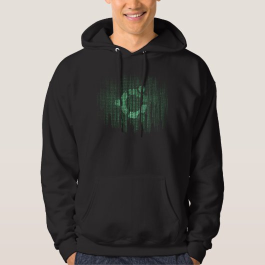 Veste À Capuche Terminal vert de Linux (Devant)