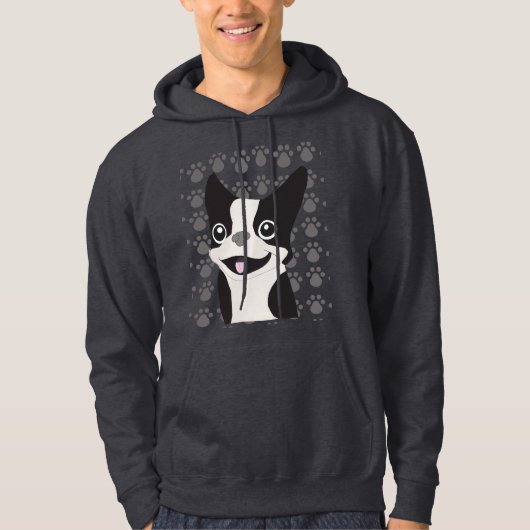 Veste À Capuche Terrier de Boston (Devant)