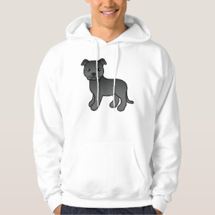 Veste À Capuche Terrier de Staffordshire Bull noir Chien de dessin