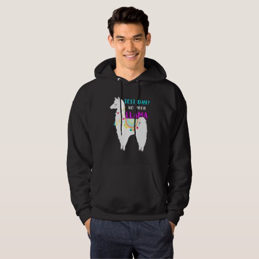 Veste À Capuche Test Jour No Prob Llama Test d'examen enseignant (Devant entier)