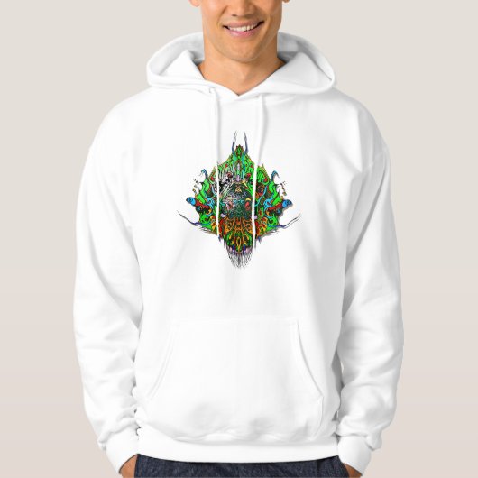 Veste À Capuche Tête Alien - vert (Devant)
