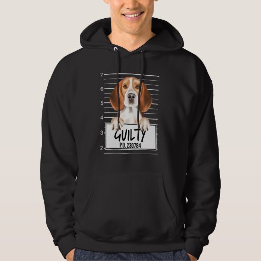 Veste À Capuche Tête de Beagle Coupable Chien (Devant)
