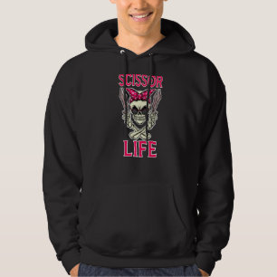 Veste À Capuche Tête De Coiffeur Avec Ciseau Rockabilly Scarf Lif