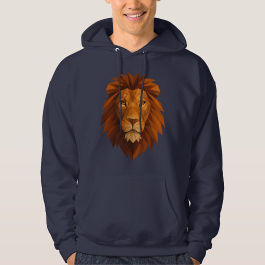 Veste À Capuche Tête de lion polygonale - Conception de puissance  (Devant)