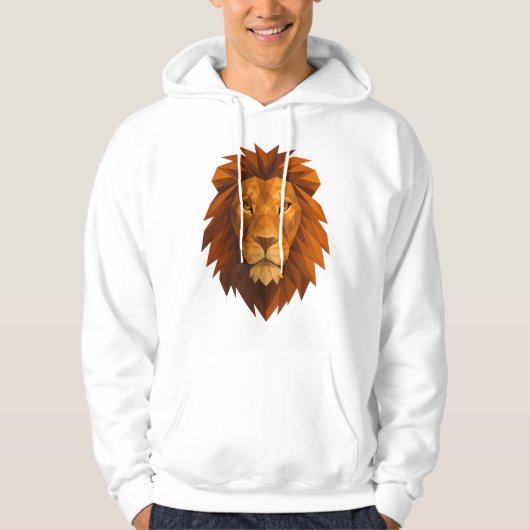 Veste À Capuche Tête de lion polygonale - Conception de puissance (Devant)