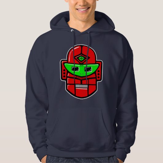 Veste À Capuche Tête robotique rétro - Customisée (Devant)