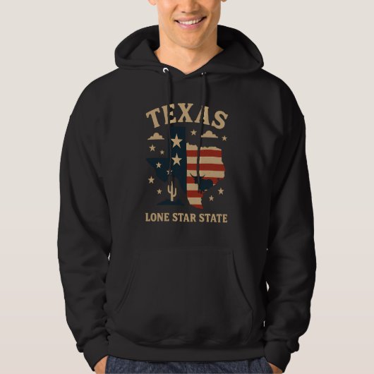Veste À Capuche Texas Lone Star State - Symbole de force et d'idur (Devant)