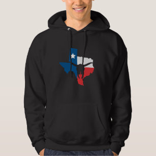 Veste À Capuche Texas State drapeau Longhorn silhouette