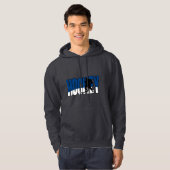 Veste À Capuche texte de hockey bleu (Devant entier)
