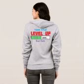 Veste À Capuche Texte Level Up avec progression de chargement vert (Dos entier)