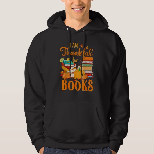 Veste À Capuche Thankful For Books Fall Librarian  Happy Thanksgiv (Devant)