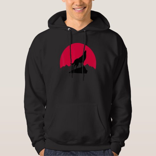 Veste À Capuche Thème de nuit Lune Wolf Summer Wolves Graphisme (Devant)