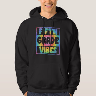 Veste À Capuche Tie Dye Bonjour Vibes De 5E Année Retour Thé À L'É