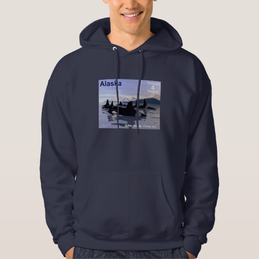 Veste À Capuche Timbres des épaulards d'Alaska (Devant)
