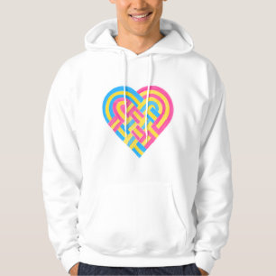 Veste À Capuche Tissé Coeur Pansexuel Pan Pride Drapeau rose Jaune