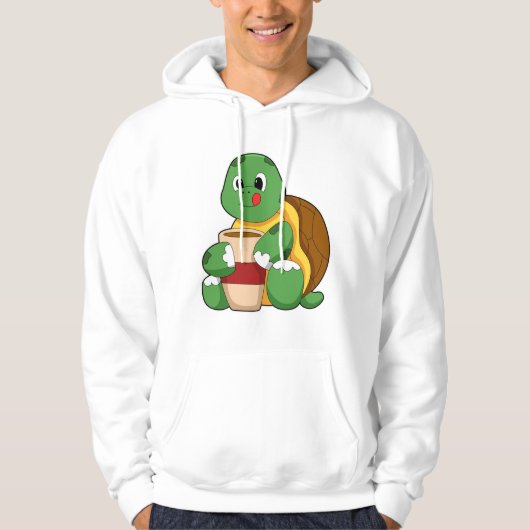 Veste À Capuche Tortue avec tasse de café (Devant)
