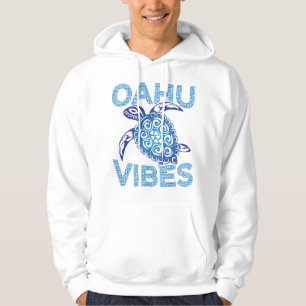 Veste À Capuche Tortue de mer tribale bleue polynésienne Oahu Vibe