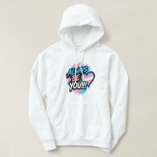 Veste À Capuche "Toujours être toi" Cœur de fierté trans