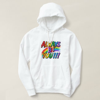 Veste À Capuche "Toujours être toi" Pinceau Arc-en-ciel