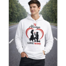 Toujours L'amour Gagne Hoodie Romantique Unisexe p