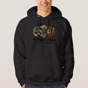Veste À Capuche Tournesol Avec Dieu Toutes Les Choses Possible Chr