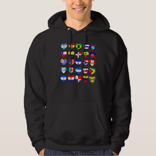 Veste À Capuche Tous les drapeaux des pays d'Amérique latine Patri