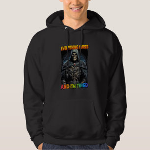 Veste À Capuche Tout Fait Mal Et Fatigué Cringe Squelette 2