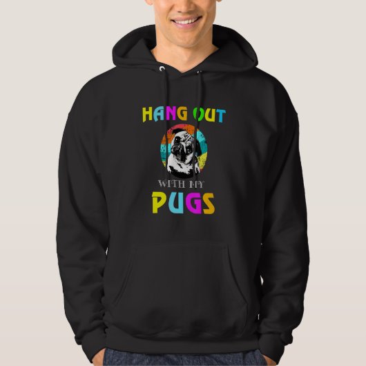 Veste À Capuche Traîner avec mon bouledogue Pug (Devant)