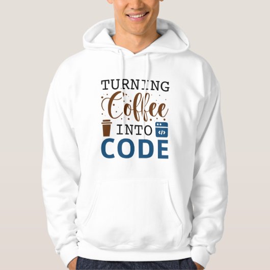 Veste À Capuche Transformer Le Café En Code (Devant)