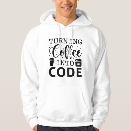 Veste À Capuche Transformer Le Café En Code (Devant)