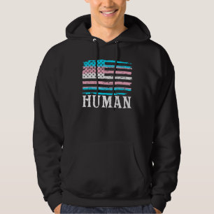 Veste À Capuche Transgender Pride Human Lgbt Rainbow American Flag