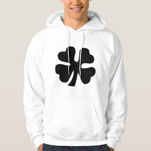 Veste À Capuche Trèfle de quatre feuilles - noir (Devant)