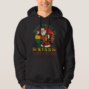 Veste À Capuche Très Probable D'Embrasser Le Père Noël Drôle Noël