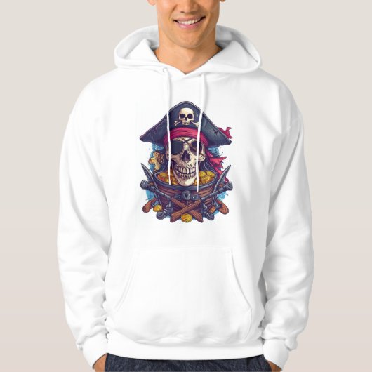 Veste À Capuche Trésor de crâne de pirate (Devant)