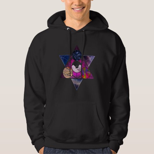 Veste À Capuche Triangle de géométrie sacrée Mystique (Devant)