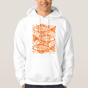Veste À Capuche Trois poissons - Orange