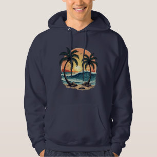 Veste À Capuche Tropical Monterey Beach Tattoo Art Design