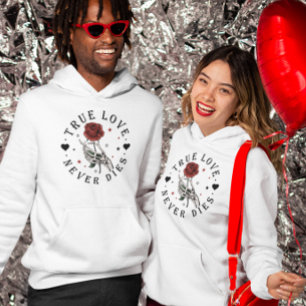 Veste À Capuche True Love ne meurt jamais Valentine Skeleton