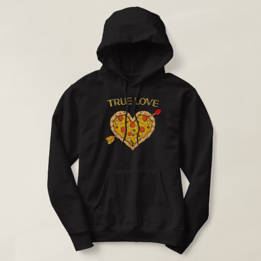 Veste À Capuche True Love Valentine Pizza Coeur Saint Valentin Bo (Design devant)