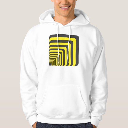 Veste À Capuche Tunnel sur noir et jaune - perspective (Devant)