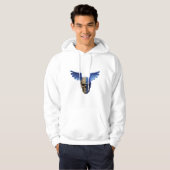 Veste À Capuche Two-Toned Skull with Blue Stylized Wings (Devant entier)