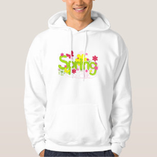Veste À Capuche Typographie de jardin printanier Fleurs Papillons