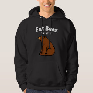 Veste À Capuche Typographie de l'ours gras d'hiver, Ours se relaxa