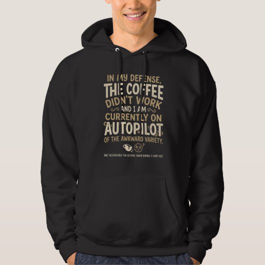 Veste À Capuche Typographie drôle de café (Devant)