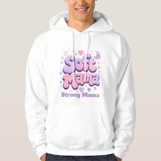 Veste À Capuche Typographie Rétro Douce Maman Bulle (Devant)