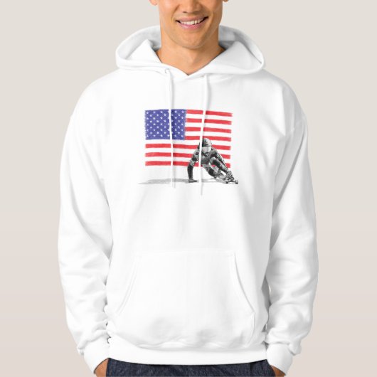 Veste À Capuche U.S.A. T-shirt de dwonhill de drapeau (Devant)